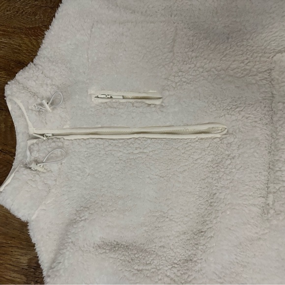 harlow white sherpa cinch waist quarter zip pullover - Picture 2 of 4